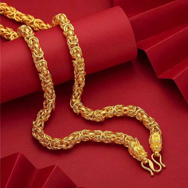 24K Gold-Plated Dragon Bone Necklace - Image 2