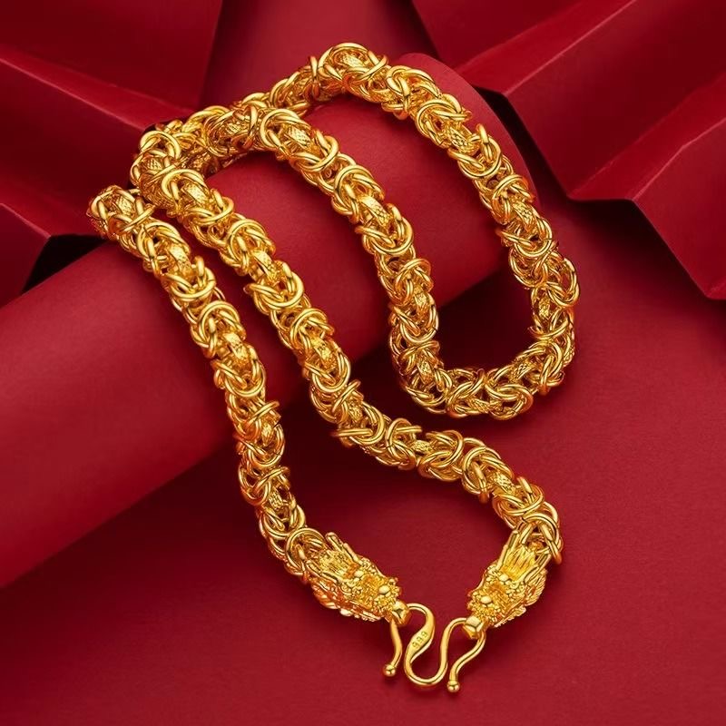 24K Gold-Plated Dragon Bone Necklace