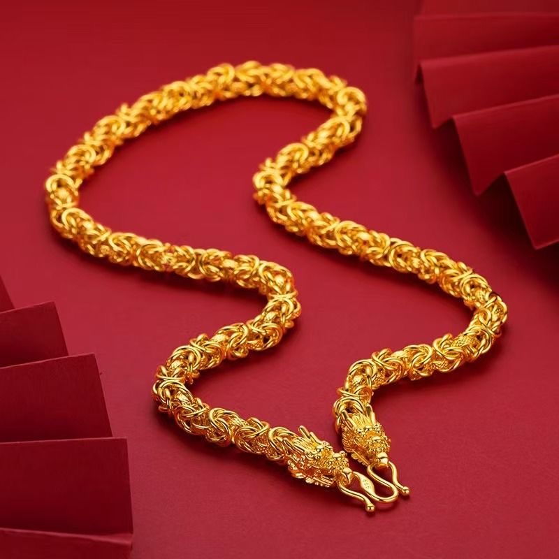 24K Gold-Plated Dragon Bone Necklace - Image 3