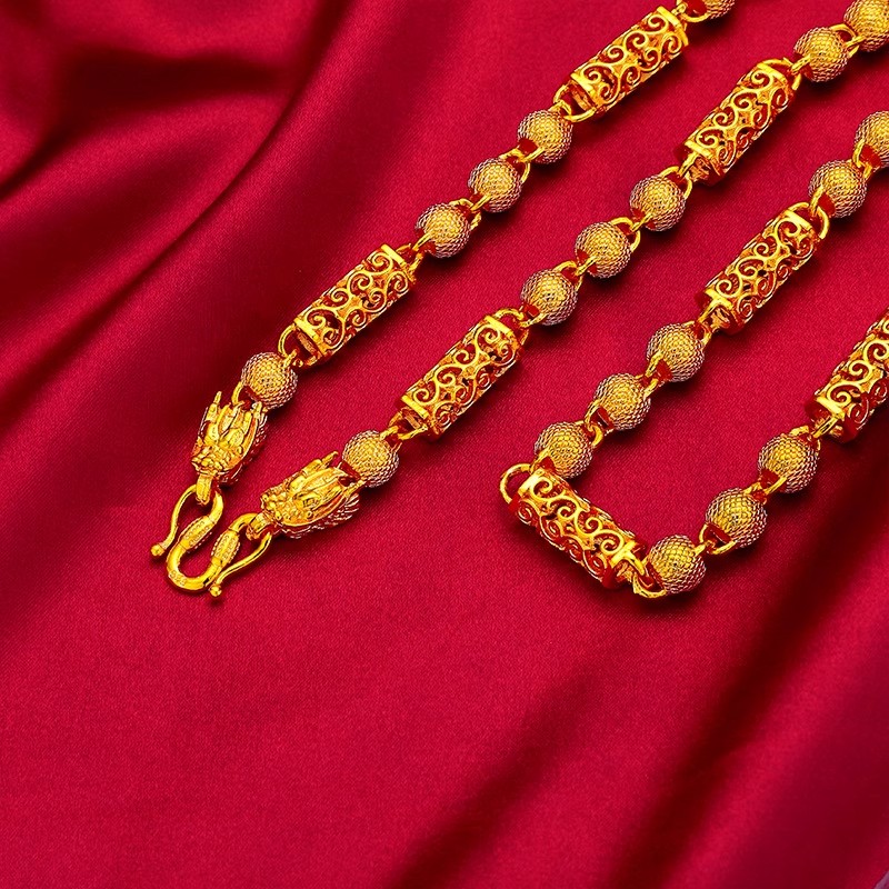 24K Gold-Plated Cloud Pattern Hollow Chain Necklace - Image 4