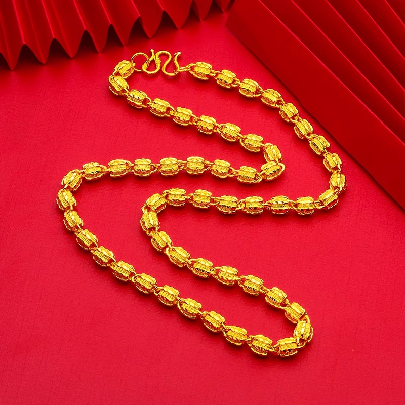 24K Gold-Plated Walnut Chain Necklace - Image 5