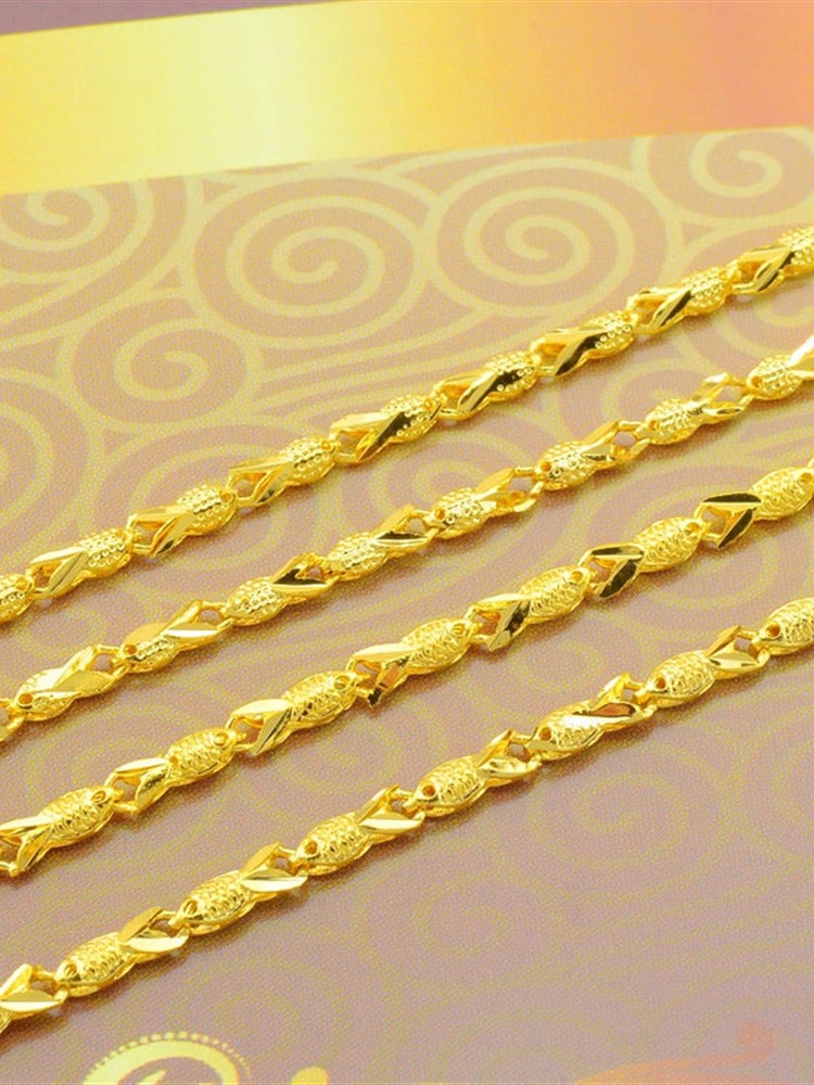 24K Gold-Plated Fish Chain Necklace - Image 2