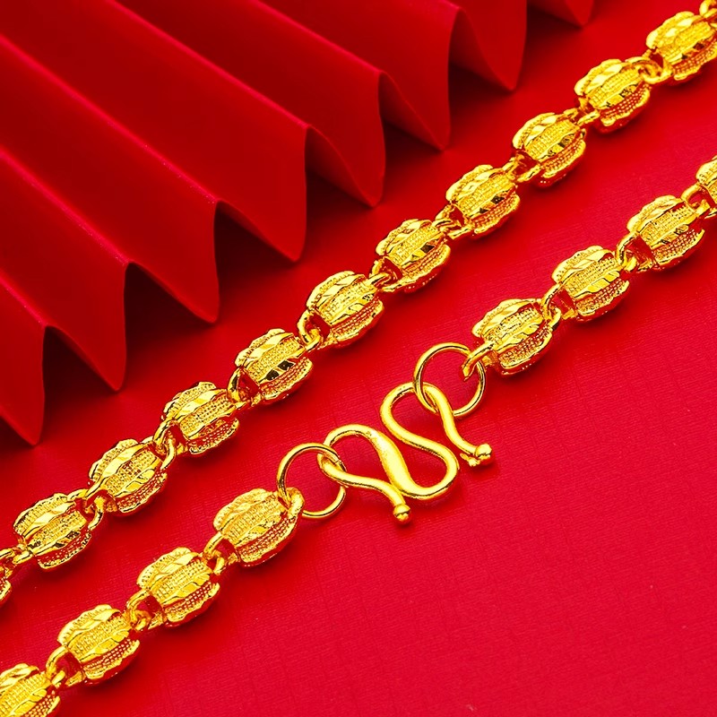 24K Gold-Plated Walnut Chain Necklace - Image 4