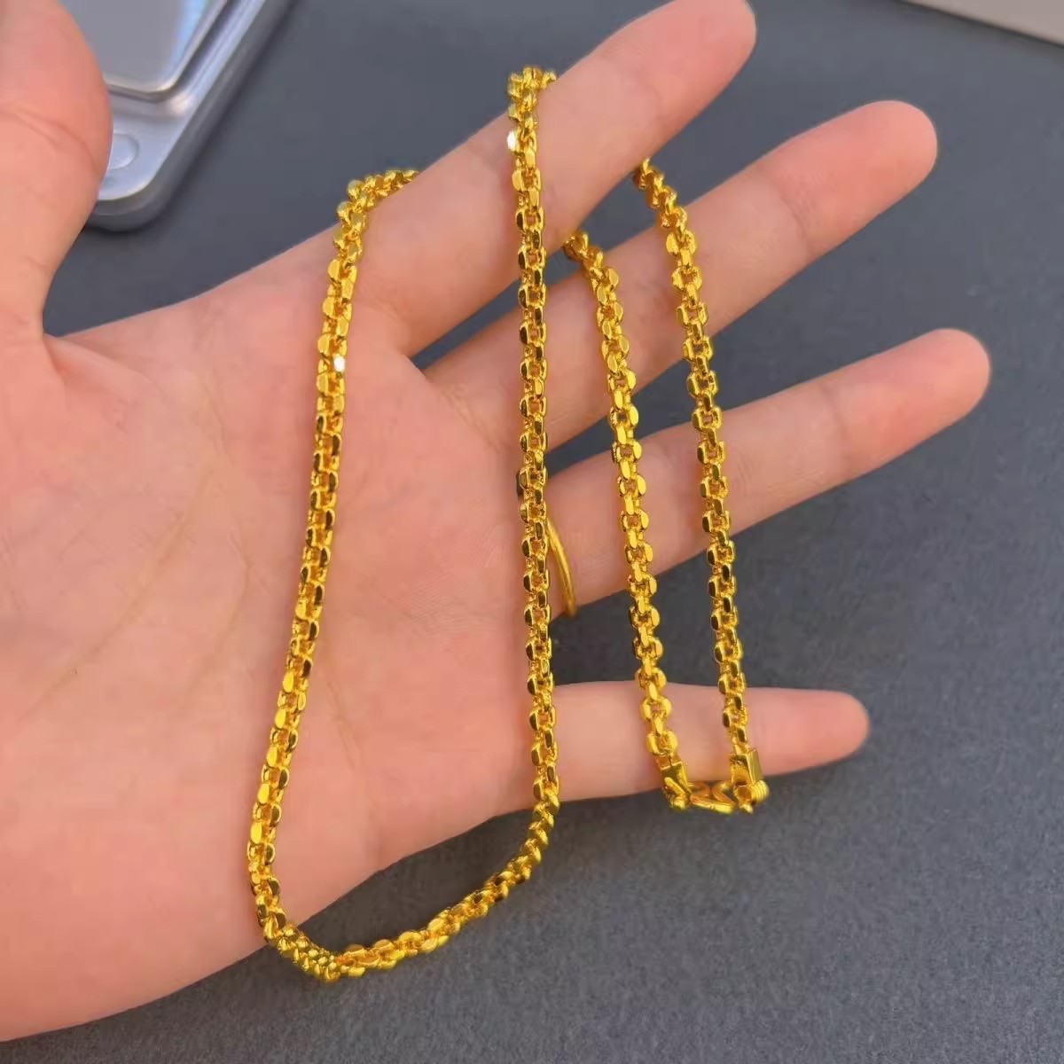 24K gold-plated K4 Swastika Chain Necklace