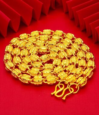 24K Gold-Plated Walnut Chain Necklace