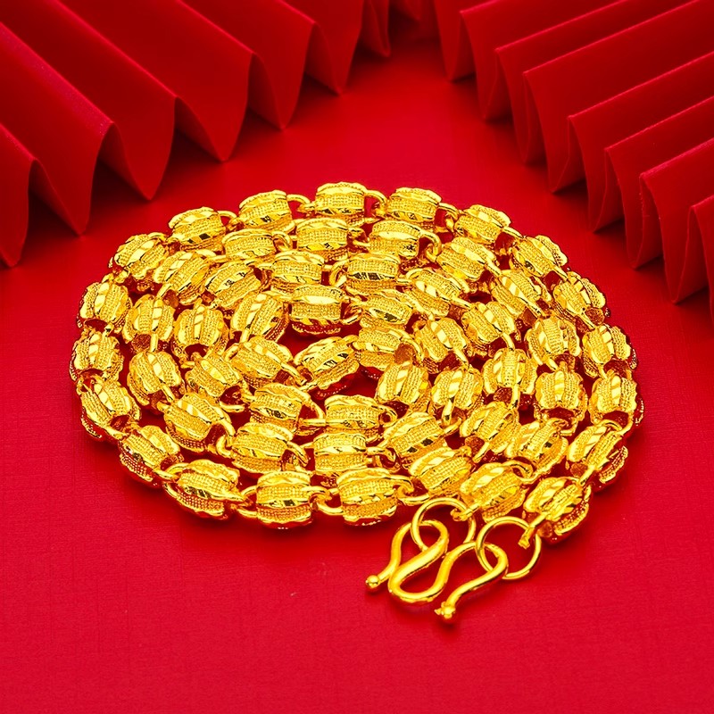 24K Gold-Plated Walnut Chain Necklace