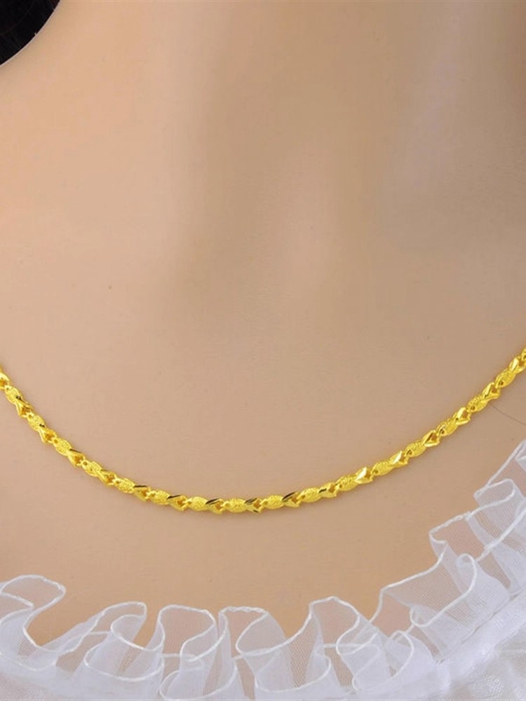 24K Gold-Plated Fish Chain Necklace