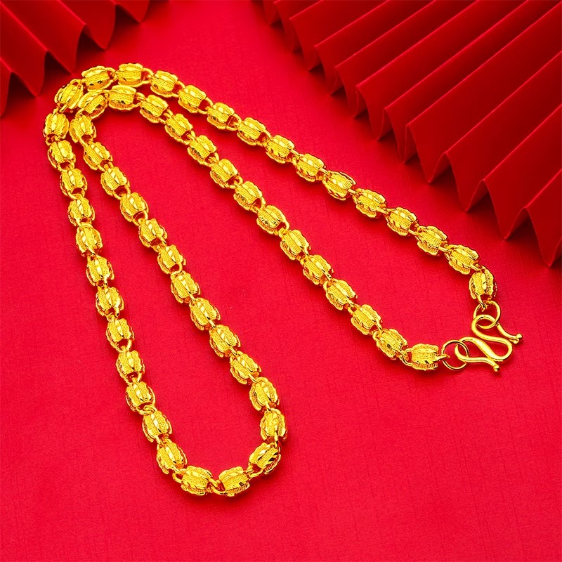24K Gold-Plated Walnut Chain Necklace - Image 2