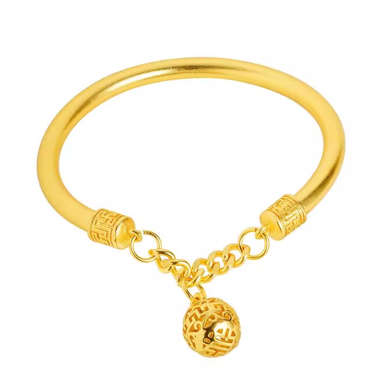 24K gold-plated Gong Bell Bracelet