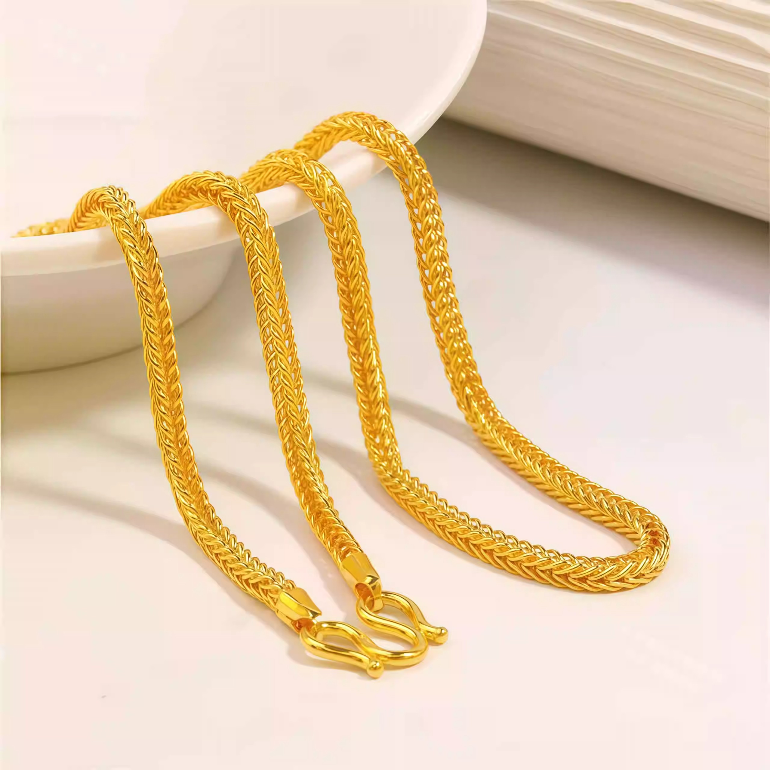 24K gold-plated snake bone necklace - Image 2