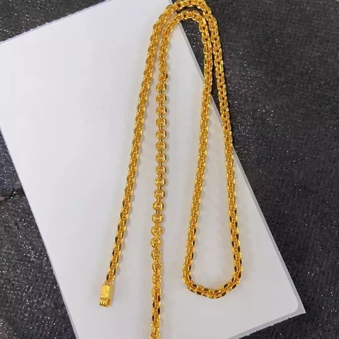 24K gold-plated K6 Swastika Chain Necklace - Image 2