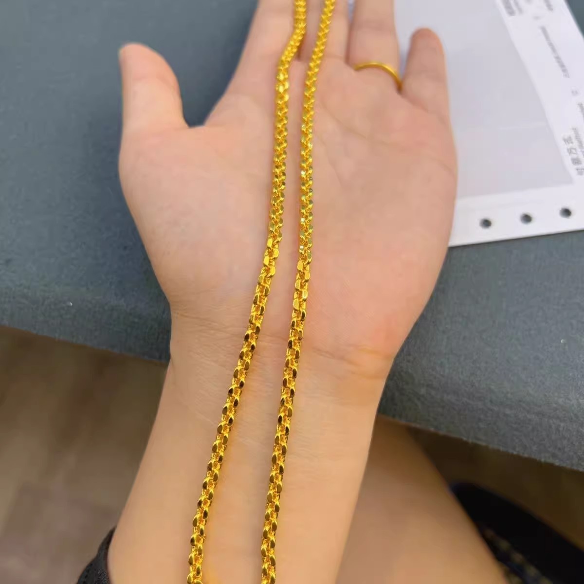 24K gold-plated K6 Swastika Chain Necklace - Image 4