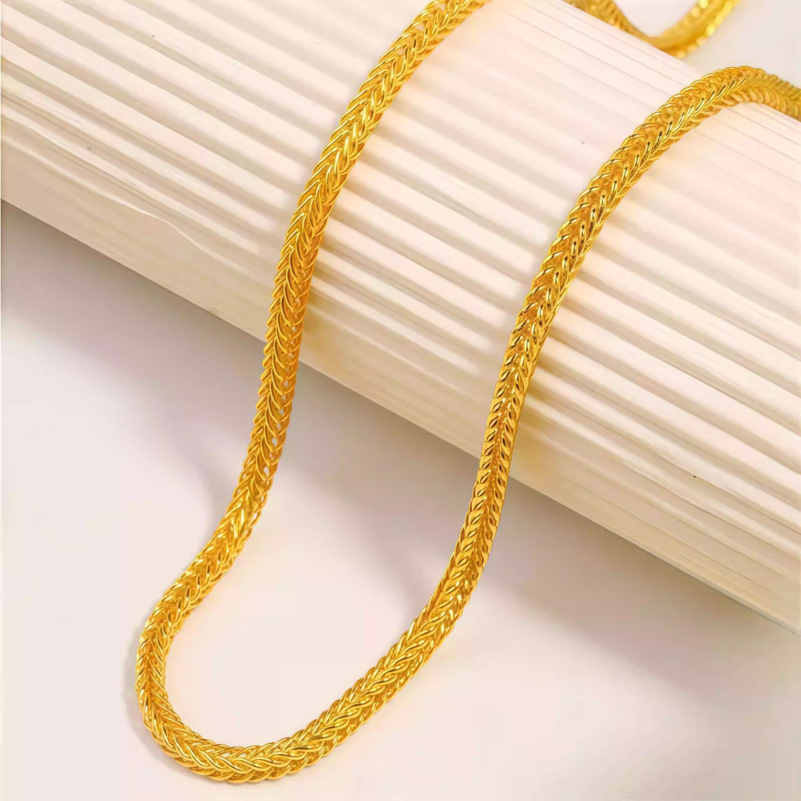 24K gold-plated snake bone necklace - Image 3