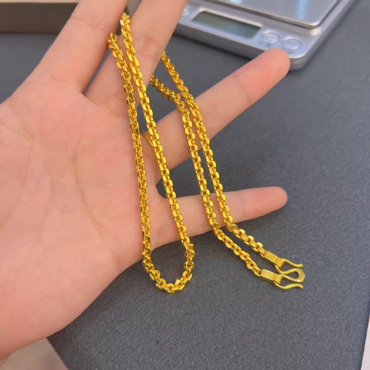 24K gold-plated K6 Swastika Chain Necklace